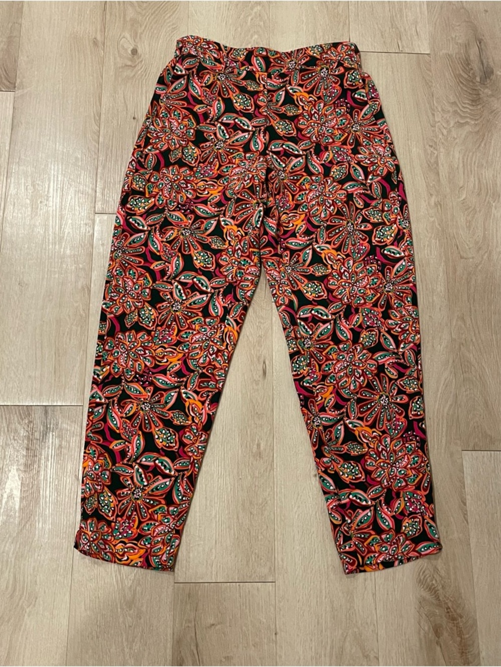 J. Crew Pink Orange Black Floral Ankle Pants, Jamie Pant